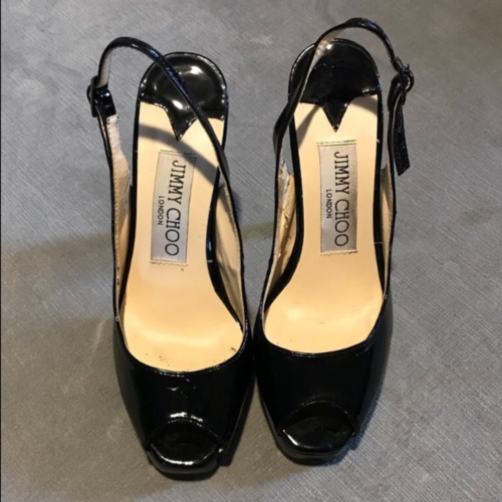 Jimmy Choo Black Patent Leather Stilettos